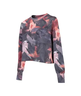 Camiseta de montaña 4F Crop Top negro Mujer
