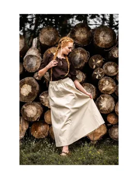 Falda medieval mujer Smilla, blanco natural