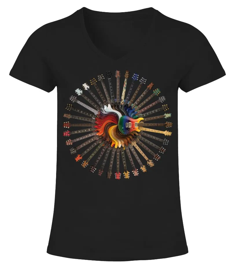 Guitar line 01 Camiseta cuello pico Mujer
