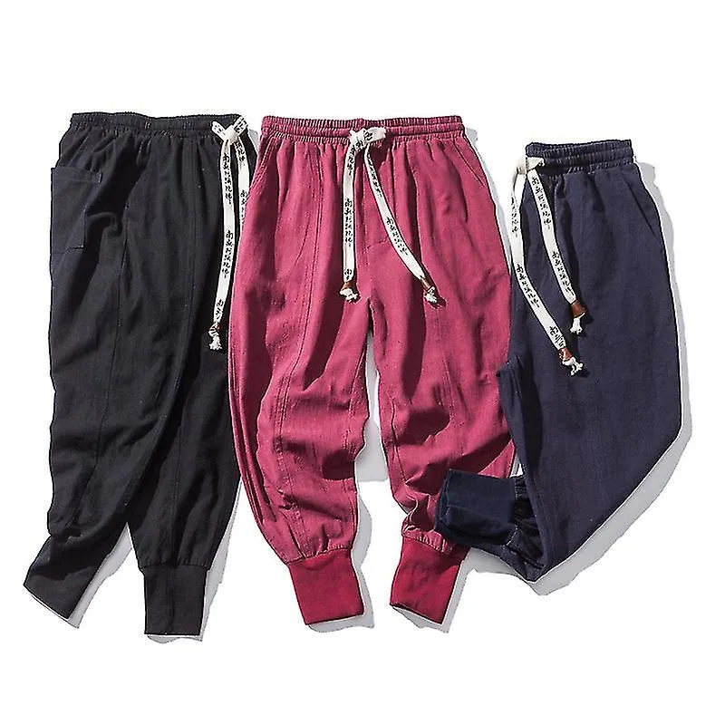Harem Pants Men's Baggy Joggers Pants Drawstring Elastic Waist Sweatpants Casual Running Trousers