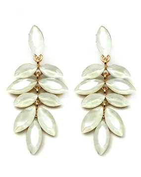 PENDIENTES LARGOS DE CRISTAL PARA  FIESTA BLANCOS PARA INVITADAS DE BODAS