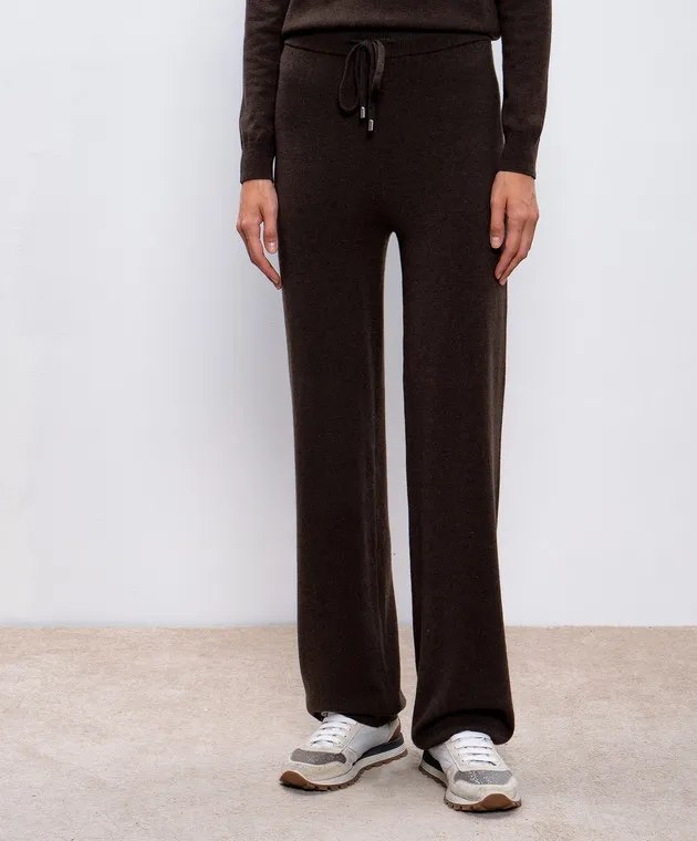 Peserico Brown pants made of wool, silk and cashmere
