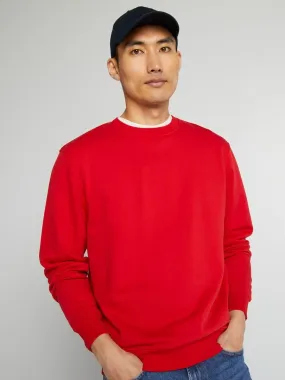 Sudadera de chándal lisa con cuello redondo - ROJO