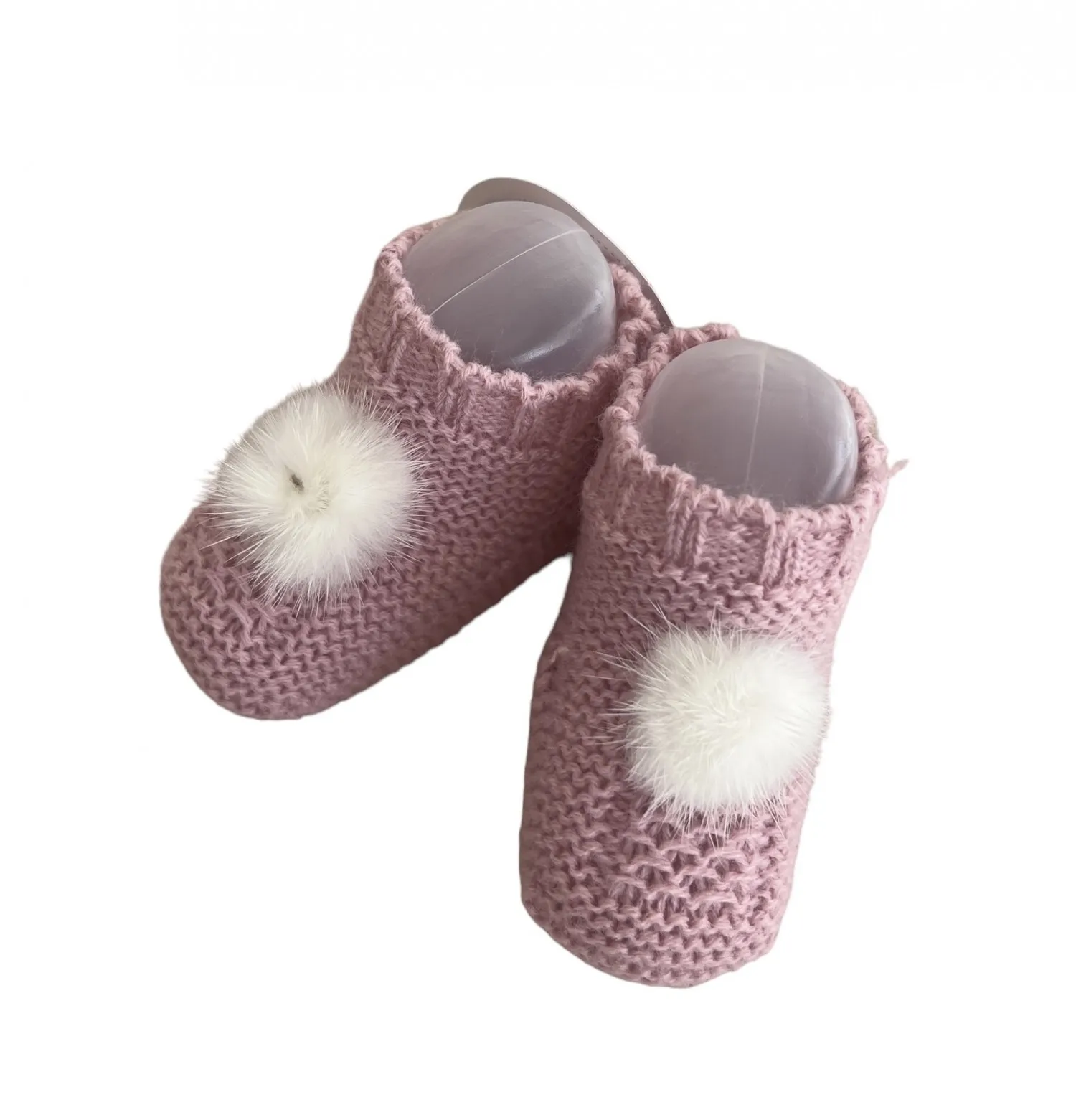 Winter knitted booties in various colors. One size