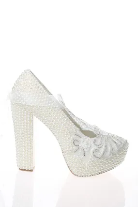 Women's Embroidered Bridal Slip- On Shoes For Party