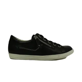 Women's Paul Green 4940-02 | Black Leather | Women's Zip/Lace Up Trainers
